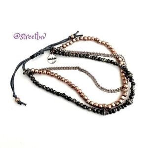 NEW stella & dot ~ rose gold hematite silver ~ fortitude wishing bracelet